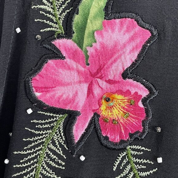 NEW We Be Bop Womens Plus 3X Black Rayon Sleeveless Maxi Dress Floral Embroidery - Picture 5 of 8